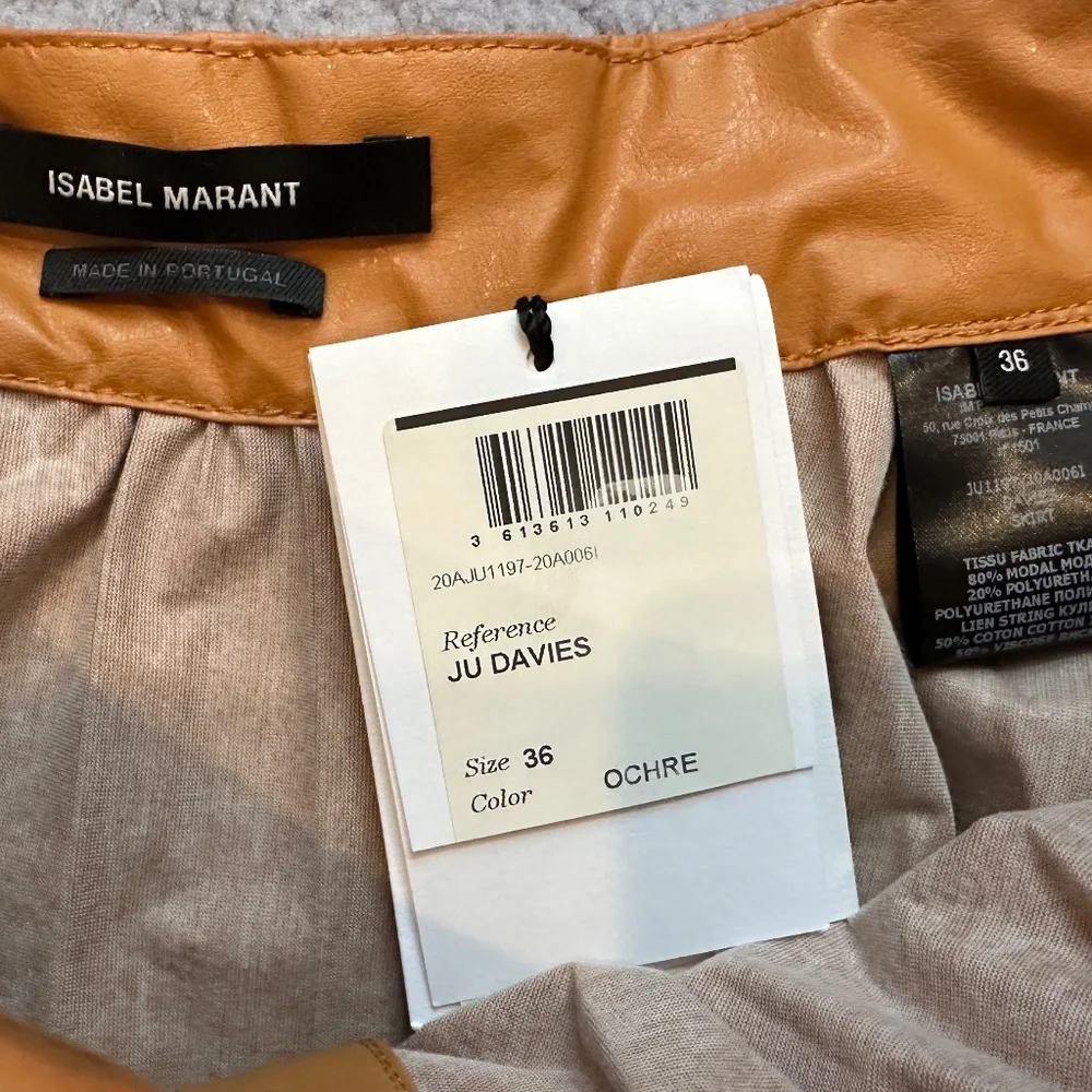 NWT Isabel Marant Davis Asymmetric pleated maxi skirt - faux leather - Picture 8 of 9